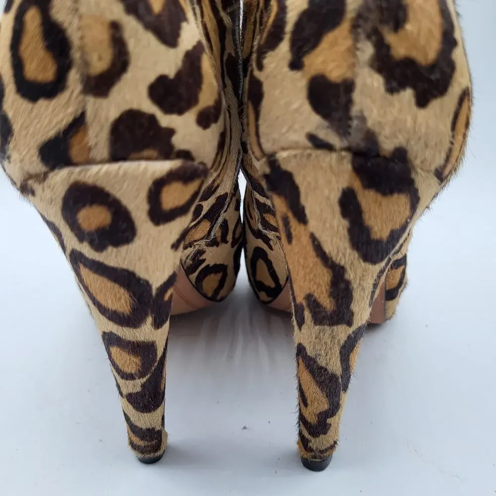 Sam Edelman Kit Fur Leopard Print Ankle 4.5